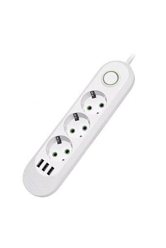 Onetick Fo3U 3'lü Soket 1.8 metre 3'lü USB Kablolu Çiftli Akım Korumalı Priz