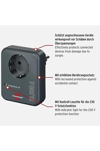 Brennenstuhl Eco Line Tekli Soket Kablosuz Tekli Akım Korumalı Priz