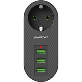 Polosmart Mp11 tekli Soket 3'lü USB Kablosuz Tekli 2500 J Akım Korumalı Priz