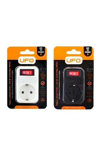 Ufo Electric 60884-1 Tekli Soket Kablosuz Tekli Akım Korumalı Priz