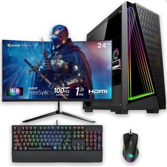 Izoly E-VİX URANUS Harici Radeon RX 580 Intel Core i5 10400F 16 GB Ram 512 GB SSD Tower FreeDos 24 inç Monitörlü Masaüstü Bilgisayar