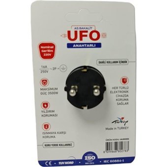 UFO 10202 Tekli Soket Kablosuz Tekli Akım Korumalı Priz