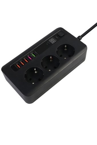 Paleon Bkl-04 3'lü Soket 2 metre 5'li USB Kablolu Çiftli Akım Korumalı Priz
