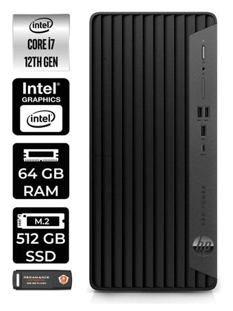 HP Pro Tower 400 G9 6U3M9EA Dahili Intel UHD Graphics Intel Core i7 12700 64 GB Ram 512 GB SSD Tower Windows 11 Pro Masaüstü Bilgisayar + PER4 BELLEK