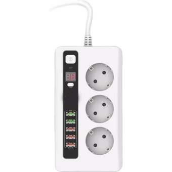 Comse 3'lü Soket 2 metre 5'li USB Kablolu Çiftli Akım Korumalı Priz
