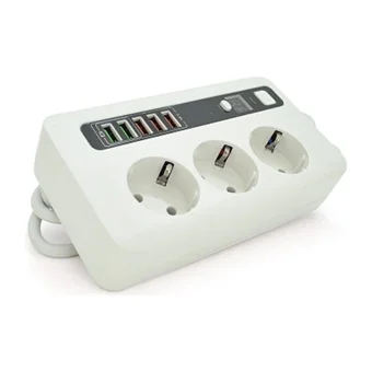 Comse 3'lü Soket 2 metre 5'li USB Kablolu Çiftli Akım Korumalı Priz