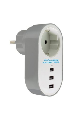 Powermaster Pm-4913 Tekli Soket 3'lü USB Kablosuz Tekli 2500 J Akım Korumalı Priz
