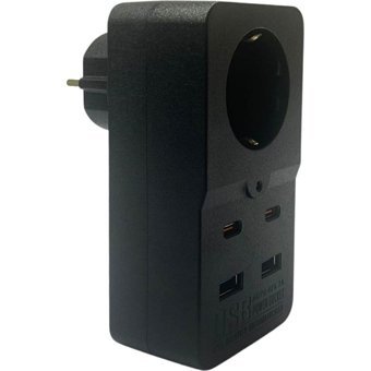 Buffer Tekli Soket 2'li USB Kablosuz Tekli Akım Korumalı Priz