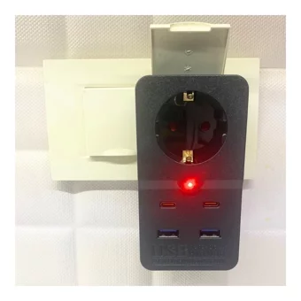 Buffer Tekli Soket 2'li USB Kablosuz Tekli Akım Korumalı Priz