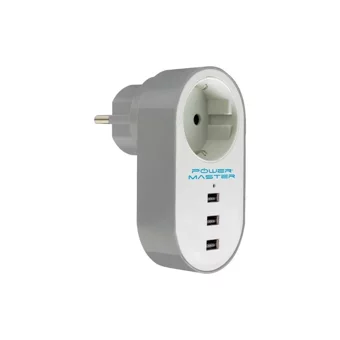 Powermaster Tekli Soket 3'lü USB Kablosuz Tekli Akım Korumalı Priz