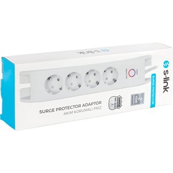 Findit Spg3040 4'lü Soket 2 metre Kablolu Çiftli 900 J Akım Korumalı Priz