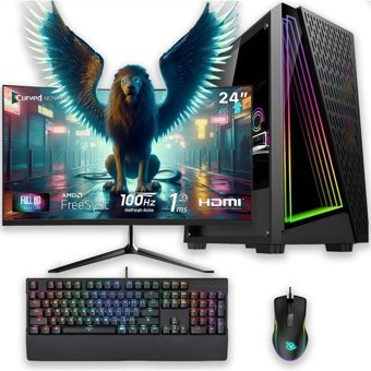 Izoly E-VİX LEDA Harici Radeon RX 580 Intel Core i5 10400F 16 GB Ram 256 GB SSD Tower FreeDos 24 inç Monitörlü Masaüstü Bilgisayar