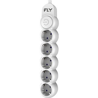 Fly Fly-3394-01 5'li Soket 2 metre Kablolu Tekli 2500 J Akım Korumalı Priz