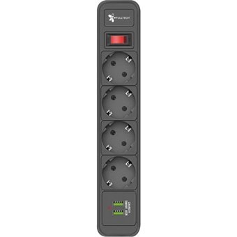 Fulltech Ftr-04 4'lü Soket 2 metre Kablolu Tekli Akım Korumalı Priz