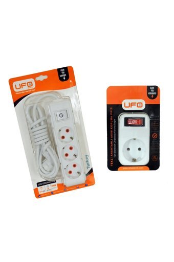 Ufo Electric 4'lü Soket 1.5 metre Kablolu Tekli Akım Korumalı Priz