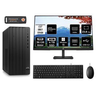 HP Tower 290 G9 6D3A3EA Harici Radeon RX 550 Intel Core i7 12700 36 GB Ram 4 TB SSD Tower Windows 11 Pro 23.8 inç Monitörlü Masaüstü Bilgisayar