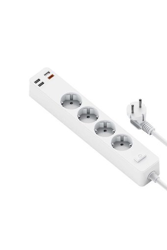 Dolia 4'lü Soket 1 metre 4'lü USB Kablolu Çiftli Akım Korumalı Priz