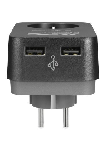 Apc By Schneider Electric Pme1Wu2B-Gr Tekli Soket 2'li USB Kablosuz Tekli 680 J Akım Korumalı Priz