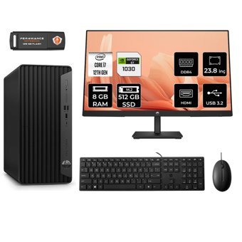 HP Tower 400 G9 6U3M9EA Harici GeForce RTX 3060 Ti Intel Core i7 12700 8 GB Ram 512 GB SSD Tower FreeDos 23.8 inç Monitörlü Masaüstü Bilgisayar