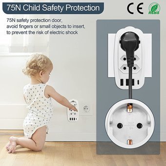 Joyne 3'lü Soket 4'lü USB Kablosuz Tekli Akım Korumalı Priz