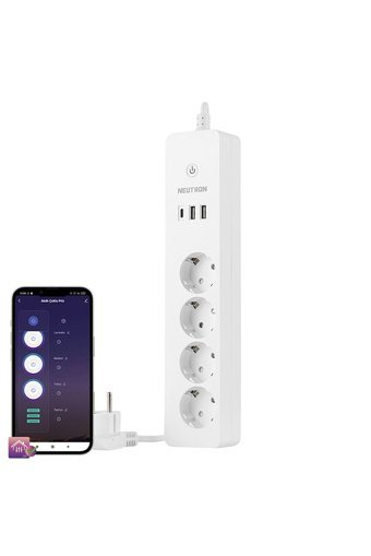 Neutron Ntl-Sw07 4'lü Soket 1 metre 2'li USB Kablolu Çiftli Akım Korumalı Priz