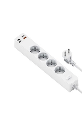 Wiwu Pd20W 4'lü Soket 1.6 metre 3'lü USB Kablolu Tekli Akım Korumalı Priz