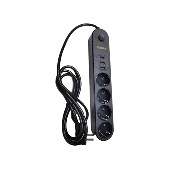 Gobax Mg-101 4'lü Soket 2 metre 3'lü USB Kablolu Tekli Akım Korumalı Priz