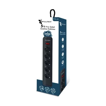 Fulltech Ftr-03 5'li Soket 2 metre Kablolu Tekli Akım Korumalı Priz