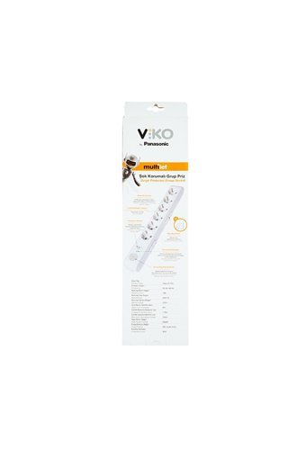 Vi̇ko Multi-Let 90117631 6'lı Soket 1.5 metre Kablolu Tekli 1050 J Akım Korumalı Priz