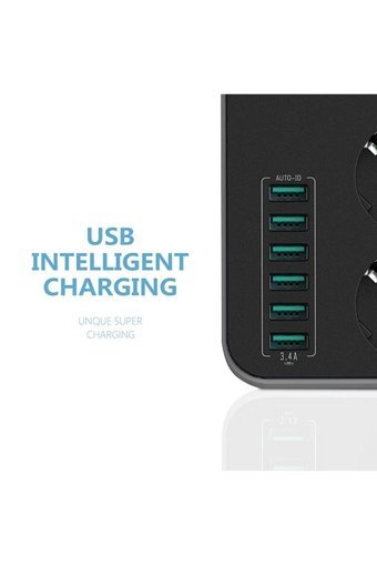 Ldnio Se3631 3'lü Soket 1.6 metre 6'lı USB Kablolu Tekli Akım Korumalı Priz