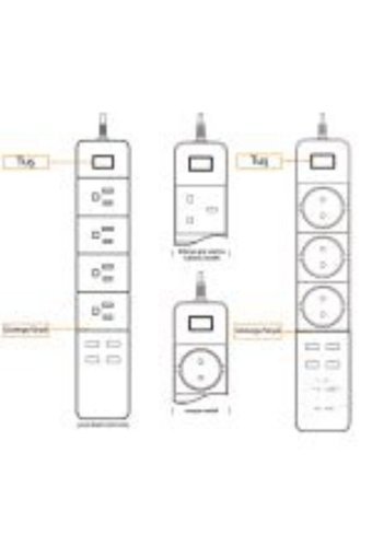 Reeltech Bp-01 3'lü Soket 1.5 metre 4'lü USB Kablolu Çiftli Akım Korumalı Priz