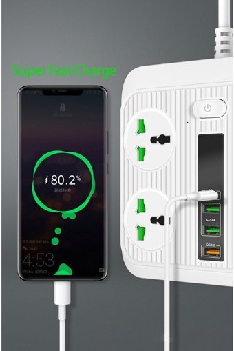 M80 Pd40W 4'lü Soket 2 metre 3'lü USB Kablolu Çiftli Akım Korumalı Priz