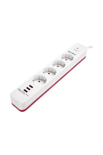 S-Link Spg403U 4'lü Soket 1.5 metre 3'lü USB Kablolu Tekli 750 J Akım Korumalı Priz