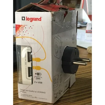 Legrand 694671 Tekli Soket 2'li USB Kablosuz Tekli Akım Korumalı Priz