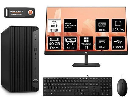 HP Pro Tower 400 G9 6U3M9EAMNT1389 Harici Radeon RX 550 Intel Core i7 12700 40 GB Ram 2 TB SSD Tower Windows 11 Home 23.8 inç Monitörlü Masaüstü Bilgisayar + PER4 BELLEK