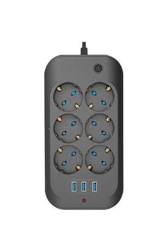 FullTech Ftr-11 6'lı Soket 2 metre 3'lü USB Kablolu Çiftli Akım Korumalı Priz