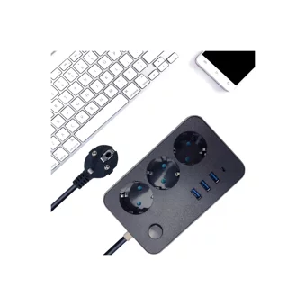 Daytona Mg-103 4'lü Soket 2 metre 3'lü USB Kablolu Çiftli Akım Korumalı Priz