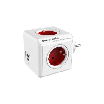 Power Cube 4'lü Soket 2'li USB Kablosuz Çiftli Akım Korumalı Priz