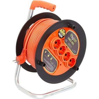 Bylion 3500 W Kalın Topraklı Akım Korumalı 4'lü 35 m Makaralı Uzatma Kablolu Priz Çok Renkli