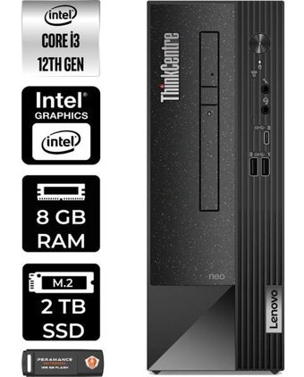 Lenovo Thinkcentre Neo 50S 11SX002VTXP304 Harici GeForce RTX 3060 Ti Intel Core i3 12100 8 GB Ram 2 TB SSD Tower FreeDos Masaüstü Bilgisayar + PER4 BELLEK