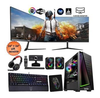 Izoly LİVE Harici Radeon RX 580 Intel Core i5 10400F 16 GB Ram 512 GB SSD Tower FreeDos 24 inç Monitörlü Masaüstü Bilgisayar