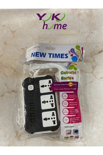 o Home İnce 3'lü 8 m USB Uzatma Kablolu Priz Beyaz