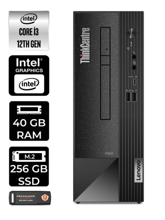 Lenovo Thinkcentre Neo 50S 11SX002VTX Harici GeForce RTX 3060 Ti Intel Core i3 12100 40 GB Ram 256 GB SSD Tower Windows 11 Home Masaüstü Bilgisayar + PER4 BELLEK