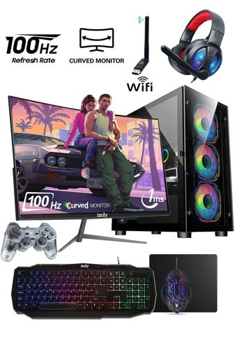 Izoly LOTUS X Harici Radeon RX 580 Intel Core i5 4590 16 GB Ram 256 GB SSD Tower FreeDos 24 inç Monitörlü Masaüstü Bilgisayar