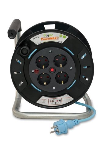 Bylion Powermax 3500 W Kalın Topraklı Akım Korumalı 4'lü 20 m Makaralı Uzatma Kablolu Priz Çok Renkli