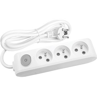 Viko 3500 W Kalın Topraklı Anahtarlı 3'lü 6 m Uzatma Kablolu Priz Beyaz