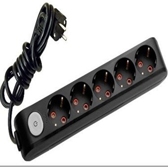 Viko 3500 W Kalın Topraklı Anahtarlı 5'li 25 m Uzatma Kablolu Priz Siyah
