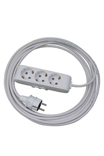 Vi̇ko 3600 W Kalın Topraklı 3'lü 30 m Uzatma Kablolu Priz Beyaz