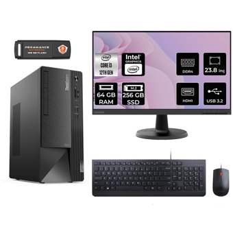 Lenovo Thinkcentre Neo 50T 11SC001ATX Harici GeForce RTX 3060 Ti Intel Core i3 12100 64 GB Ram 256 GB SSD Tower FreeDos 23.8 inç Monitörlü Masaüstü Bilgisayar