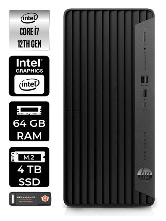 HP Pro Tower 400 G9 6U3M9EA Dahili Intel UHD Graphics Intel Core i7 12700 64 GB Ram 4 TB SSD Tower FreeDos Masaüstü Bilgisayar + PER4 BELLEK